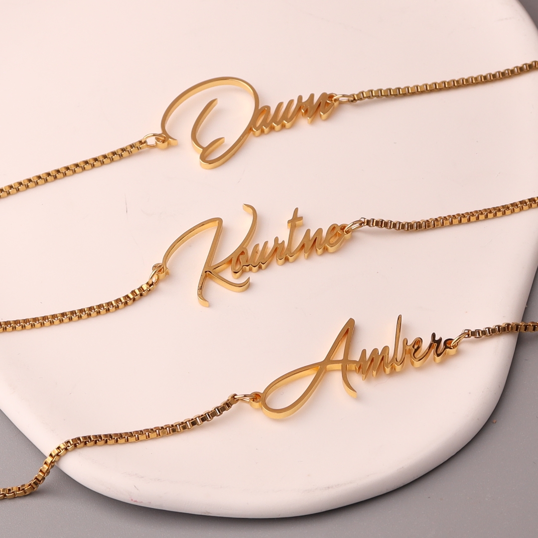 Personalised Gold Name Necklac - Bar Cart Gold reseña y precio