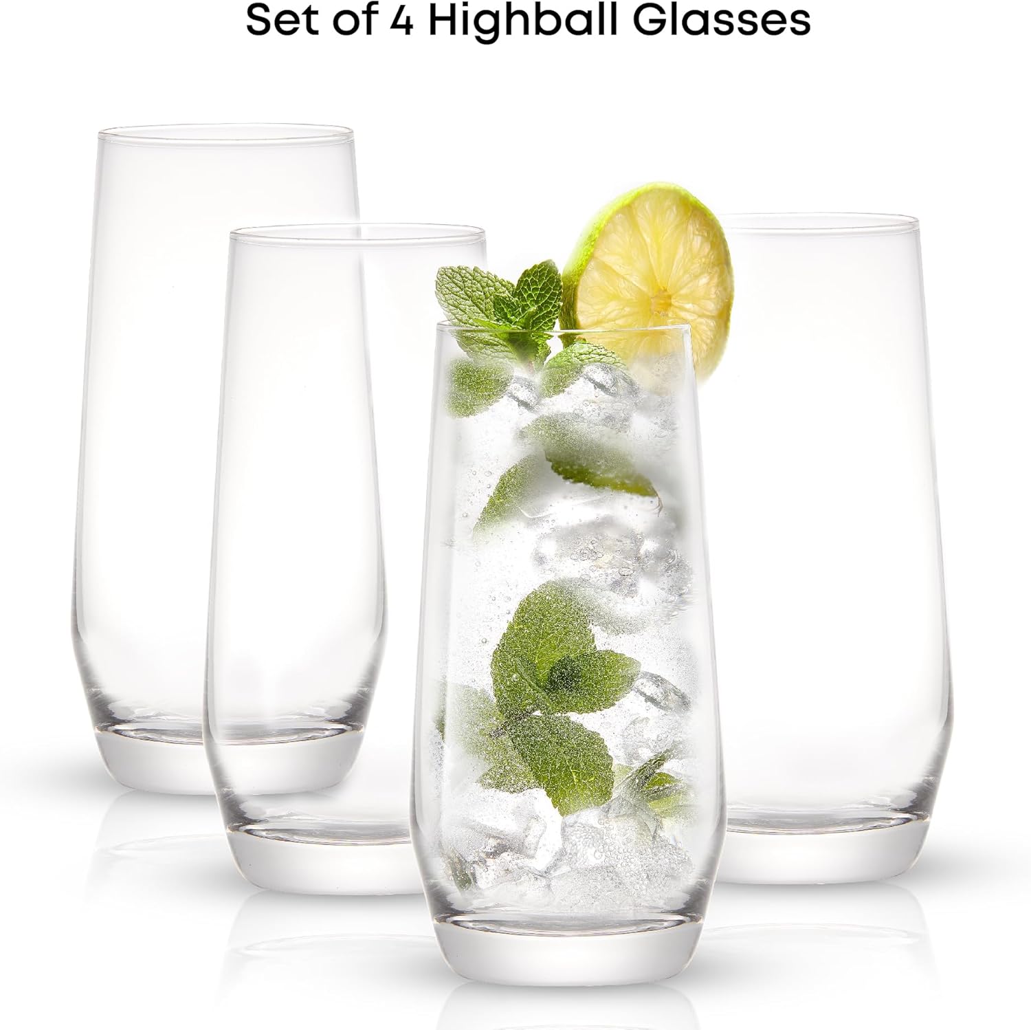 18.5 oz Highball Glasses, 4pc  - Highball Glass Set reseña y precio