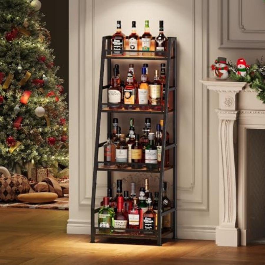 4-Tier Trapezoid Liquor Stand  - Home Bar Stand reseña y precio