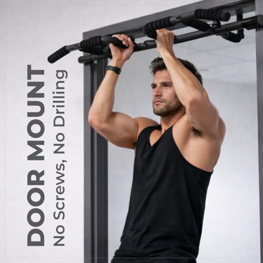 Doorway Pull Up Bar Set with S - Home Bar Setup reseña y precio
