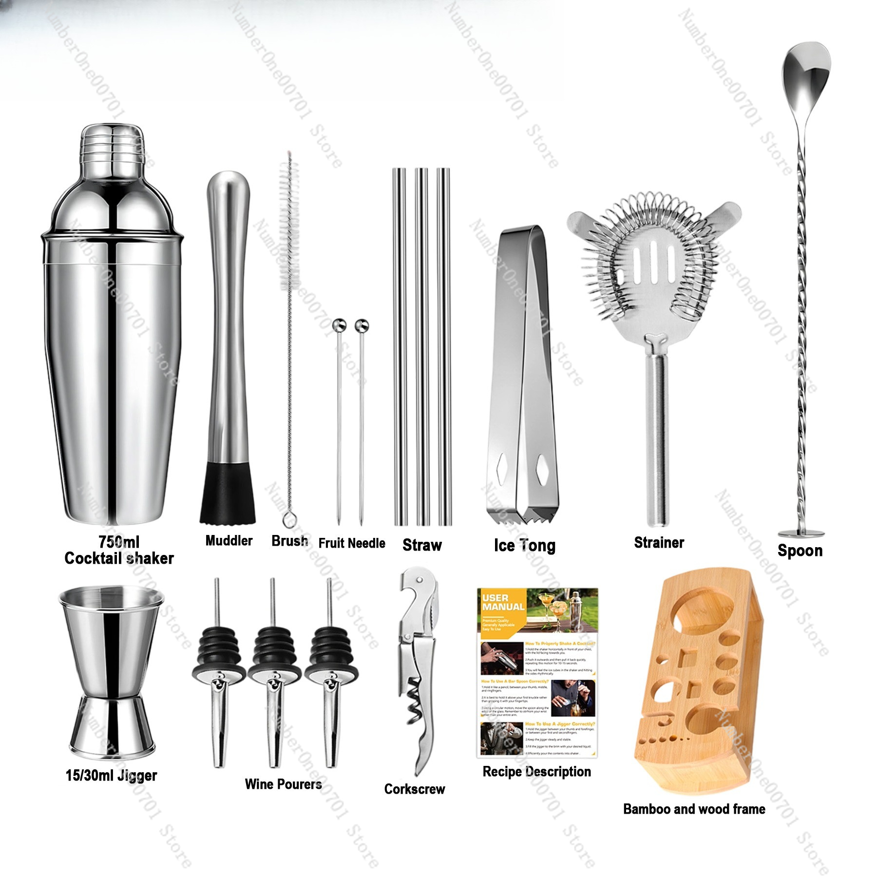 Stainless Steel Cocktail Shake - Boston Shaker Set reseña y precio