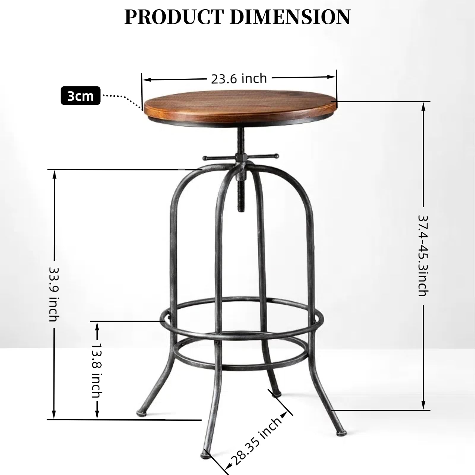 Industrial Bar Stool Height Ad - Home Bar Stools reseña y precio