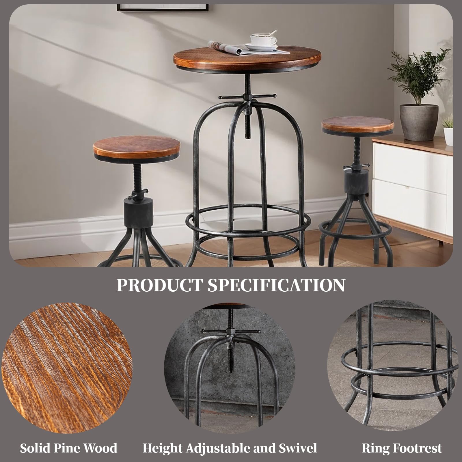 Industrial Bar Stool Height Ad - Home Bar Stools reseña y precio
