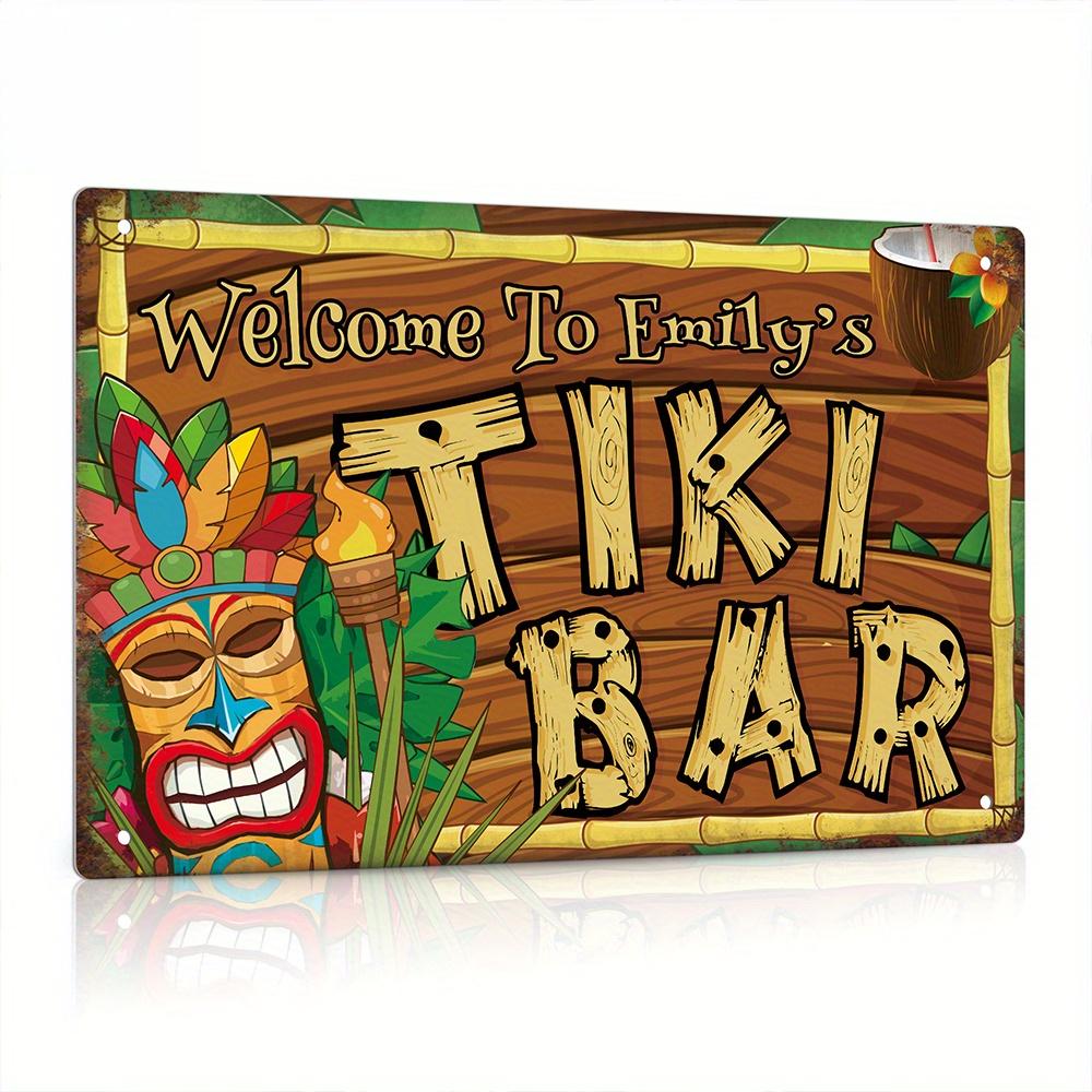 Custom  Decor Tiki Bar Sign, P - Home Bar Cafe reseña y precio