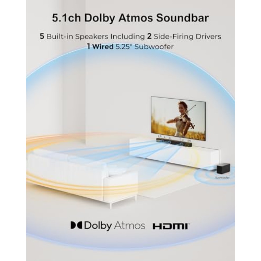 5.1CH Surround Sound Bar with  - Home Bar And Theater reseña y precio