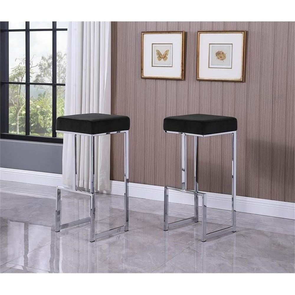 Modern Velvet-Upholstered Bar  - Home Bar Stools reseña y precio