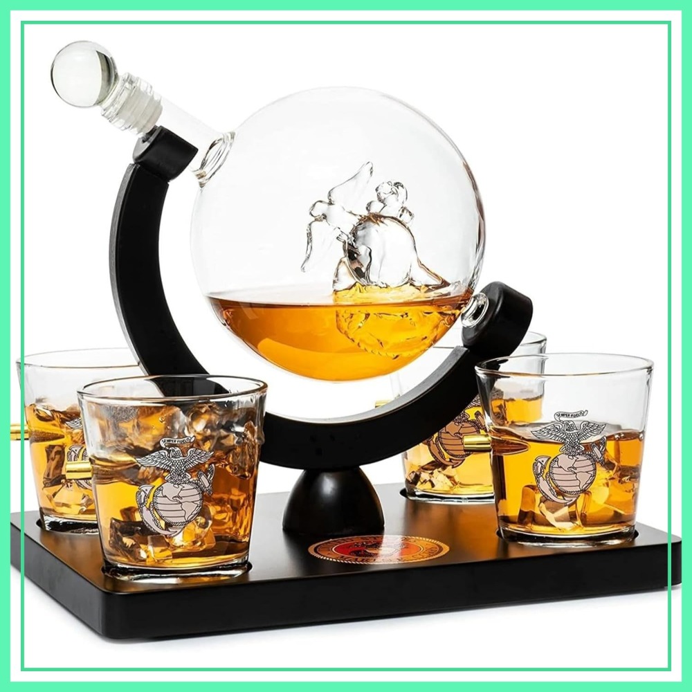 USMC Marine Globe Whiskey Deca - Decanter Globe Set reseña y precio