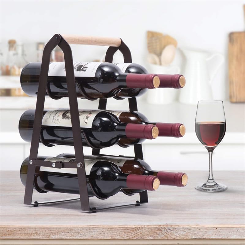 6-Bottle Wooden Countertop Win - Home Bar Stand reseña y precio