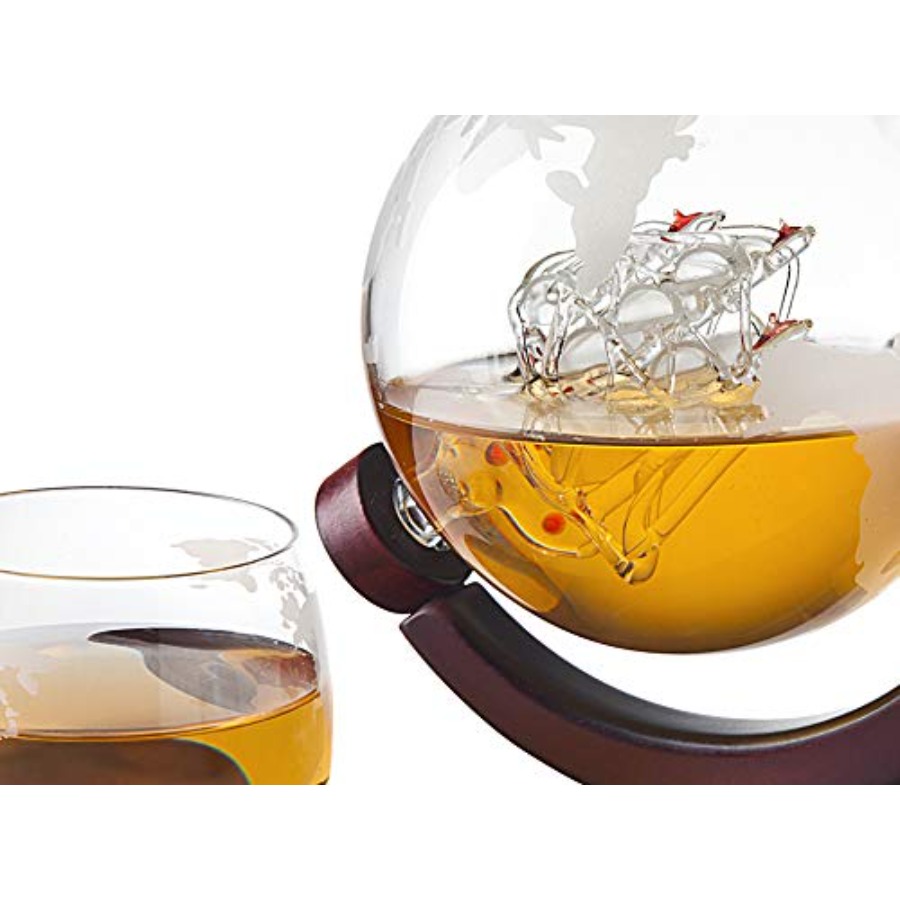 Whiskey Decanter Globe Set wit - Decanter Globe Set reseña y precio