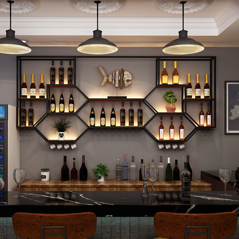 Metal Shelves Wine Cabinet Liv - Home Bar And Cabinet reseña y precio