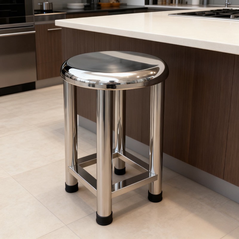 304 Stainless Steel Round Stoo - Home Bar Stools reseña y precio