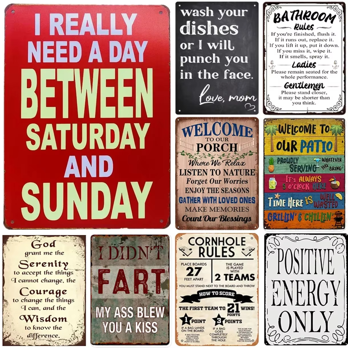 Quotes Plaque Metal Tin Signs  - Home Bar Cafe reseña y precio