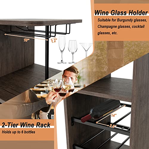 3-Piece Industrial Bar Set: Br - Home Bar Stools reseña y precio