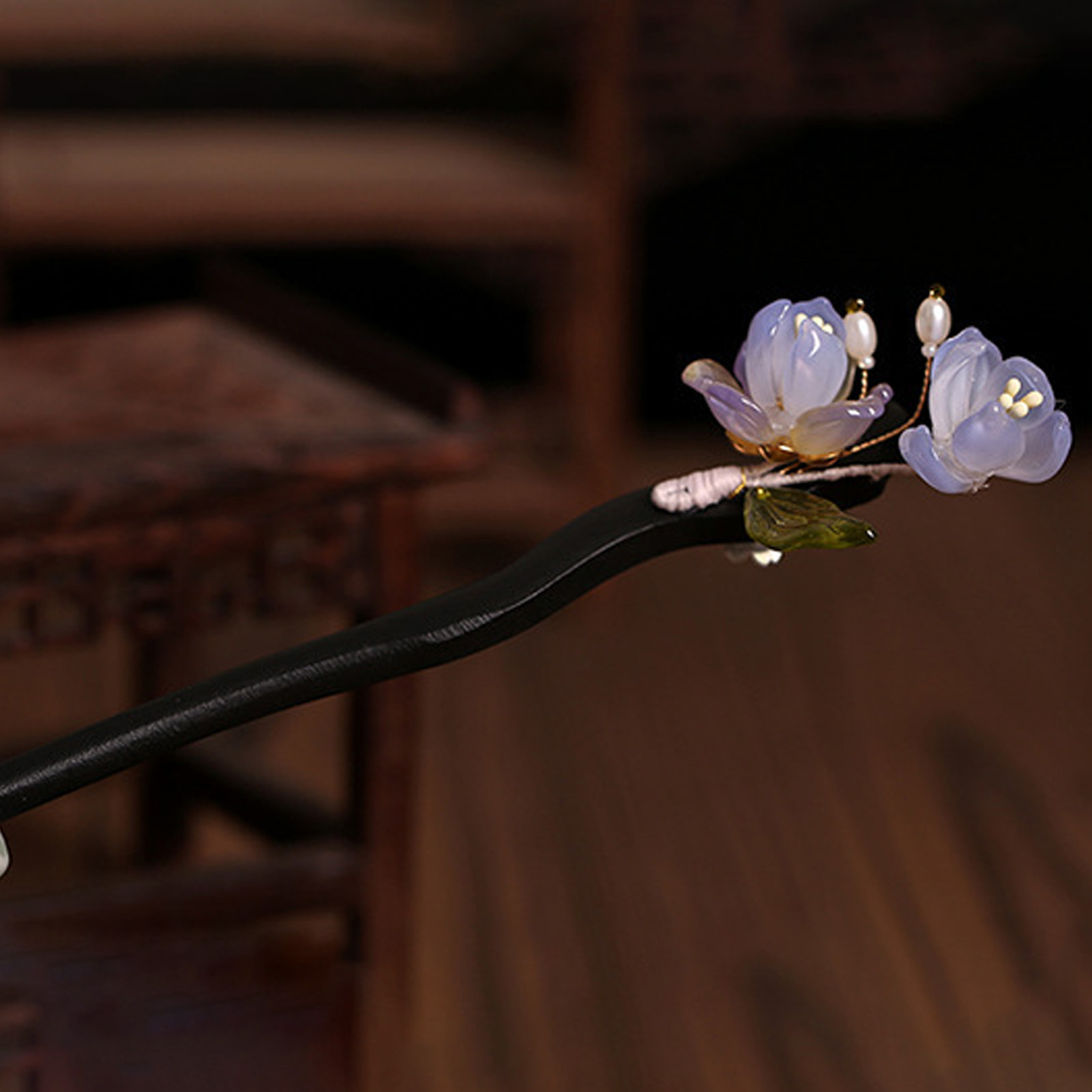 Vintage Wooden Flower Hairpin  - Old Fashioned Glass reseña y precio