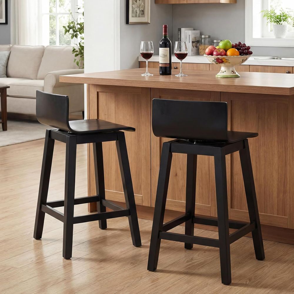 Swivel Solid Wood Bar Stools S - Home Bar Stools reseña y precio