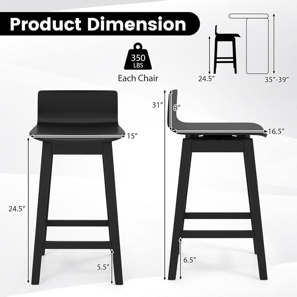 Swivel Solid Wood Bar Stools S - Home Bar Stools reseña y precio